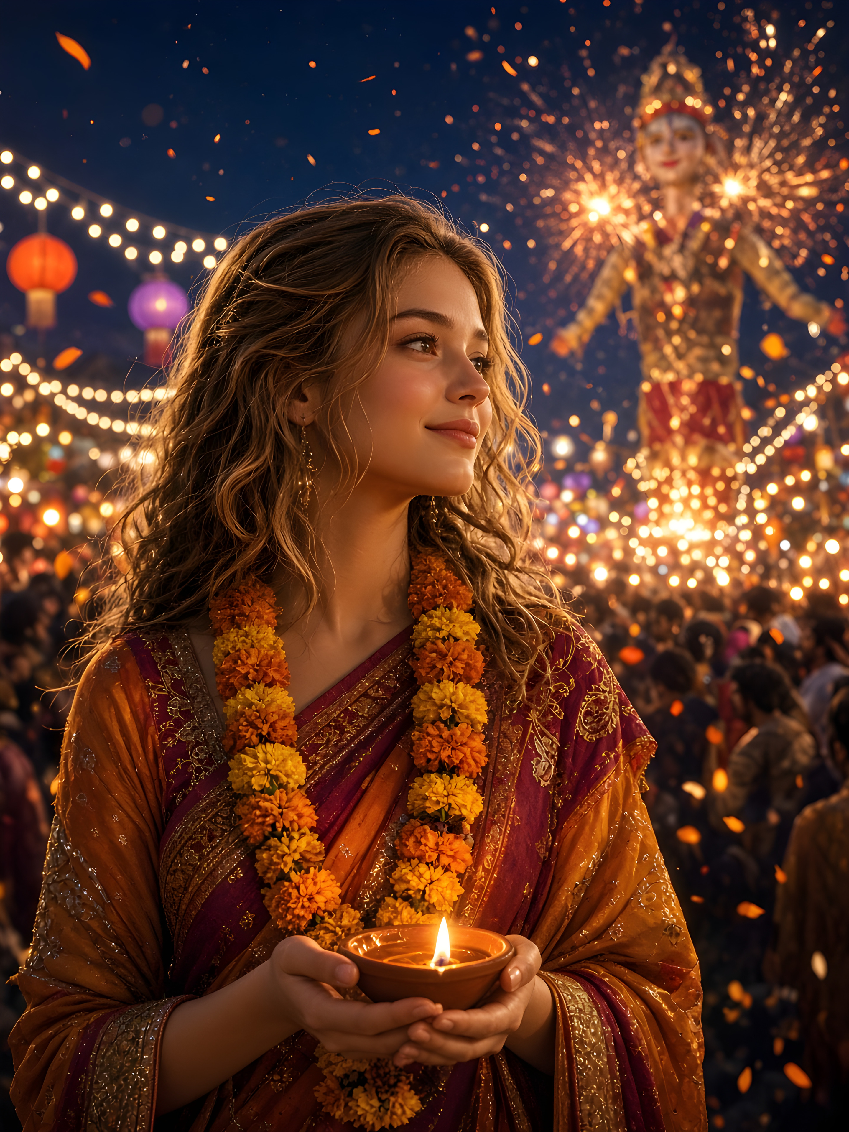 Your Dussehra Festival Night Portrait — AI image made with this prompt