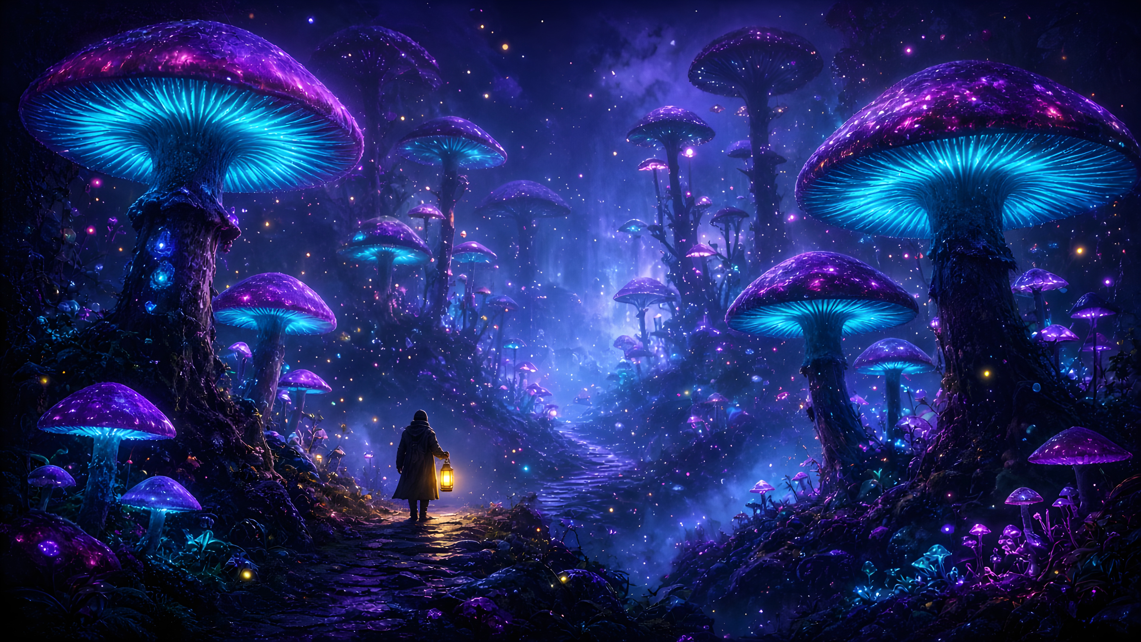 Neon Mushroom Forest — AI image made with this prompt