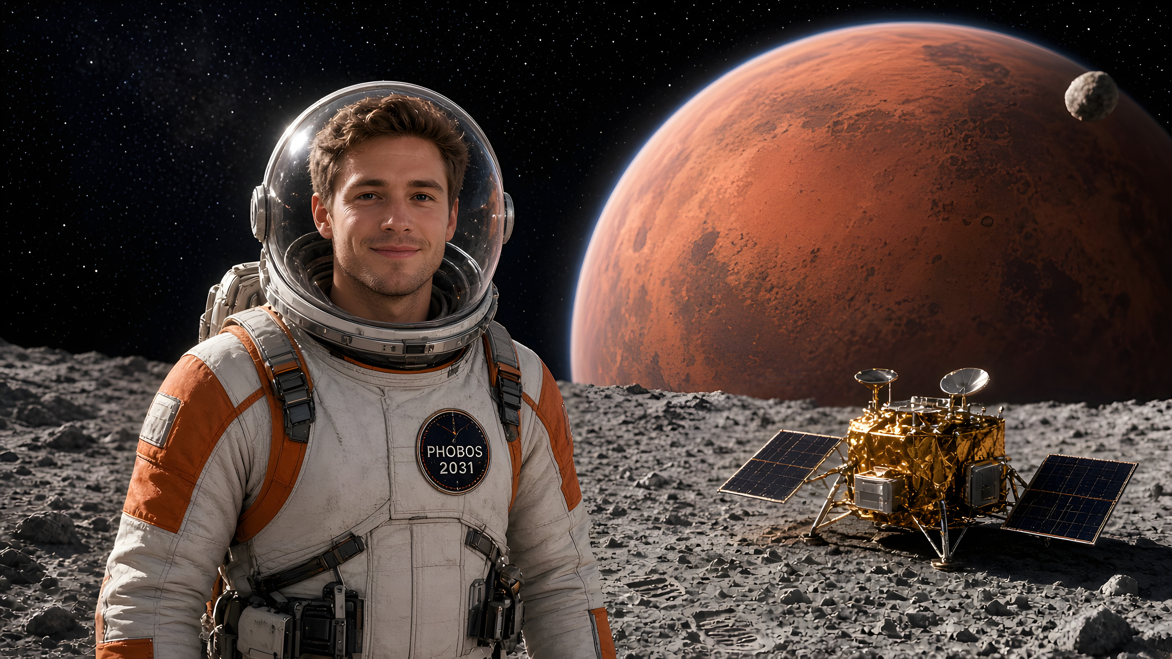 Your Portrait on a Moon of Mars — AI image made with this prompt